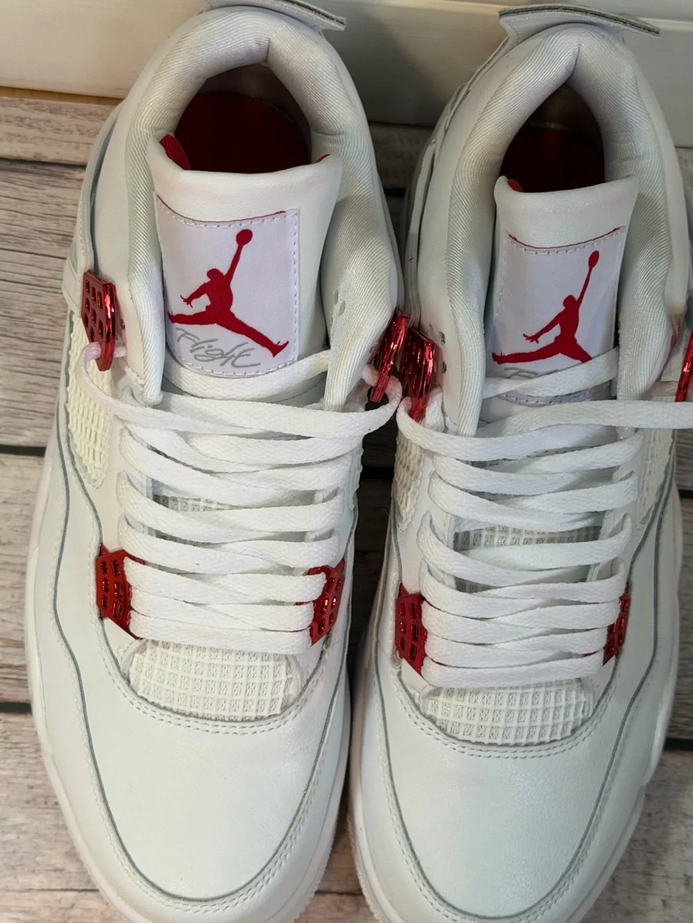 Kids White and Red Jumpman Style Basketball Shoes